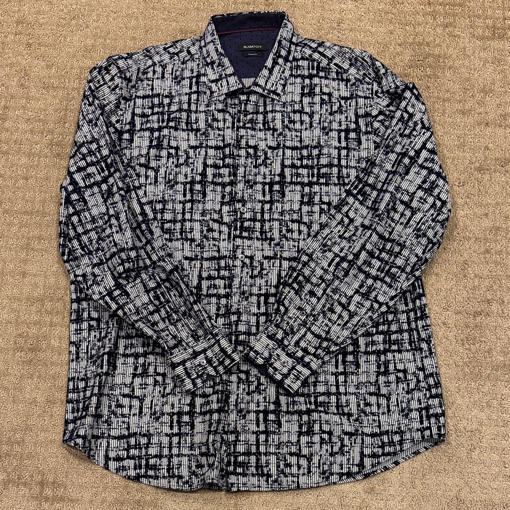 Bugatchi men’s long sleeve button-up dress shirts